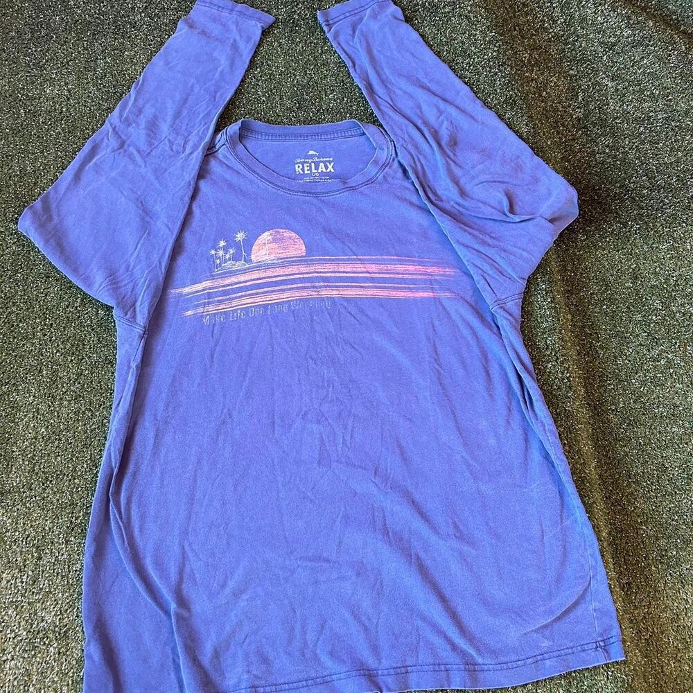 Tommy-bahama Men's Blue and Purple T-shirt